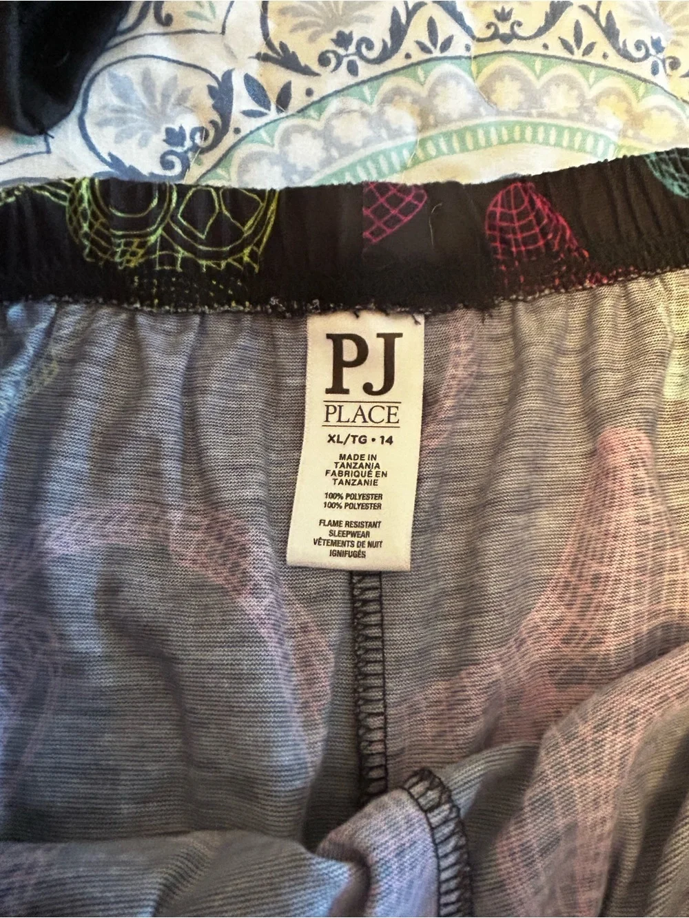 Kids Boys Black 'Game On' Pajama Set with Neon Controller Print Size XL 14-16